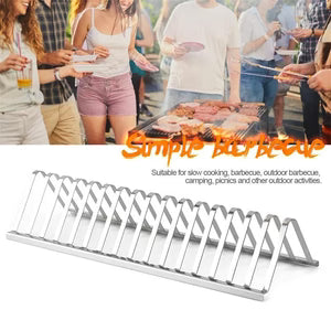 Stainless Steel Barbecue Grill Holder Smoking Rib Racks Grilling BBQ Accessories Outdoor Roasting